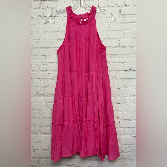 &Merci Pink Tiered Dress with Ruffle Accents - Picture 1 of 13
